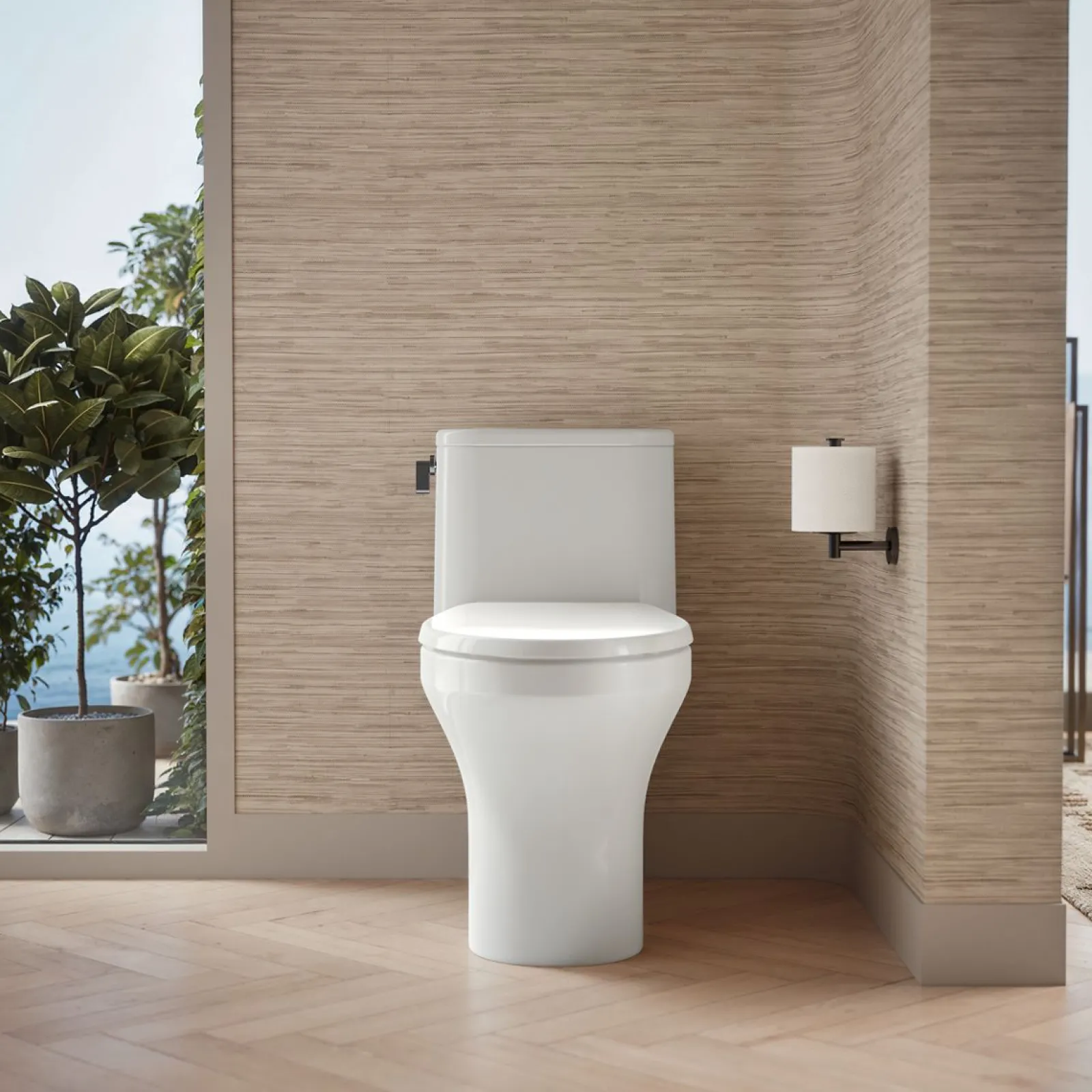 One-piece compact elongated toilet with skirted trapway, 1.28 gpf^Kohler Best