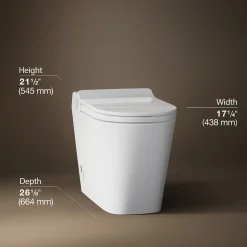 One-piece elongated smart toilet, dual-flush^Kohler