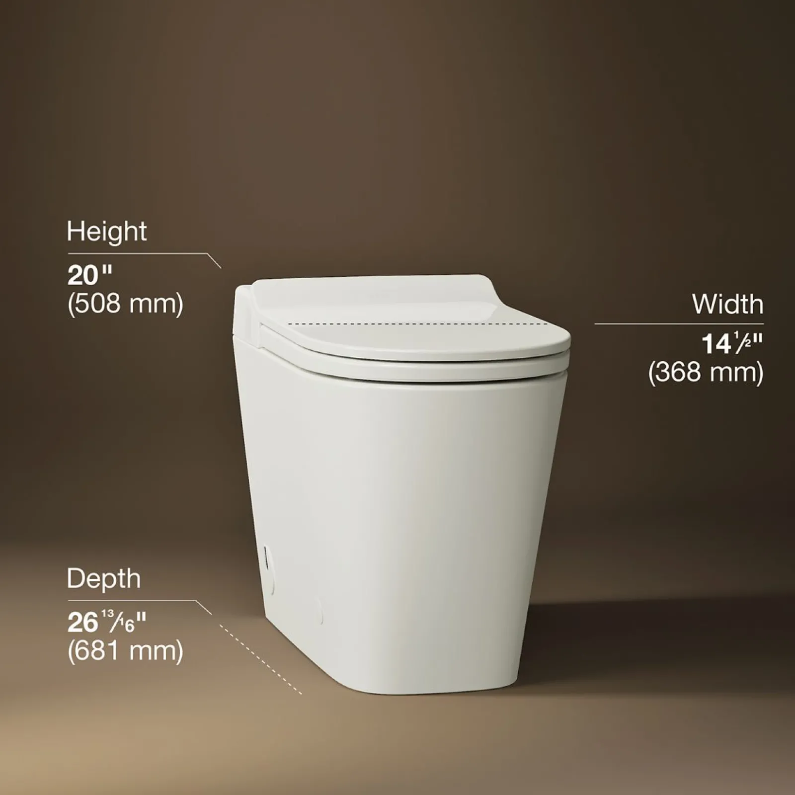 One-piece elongated smart toilet, dual-flush^Kohler