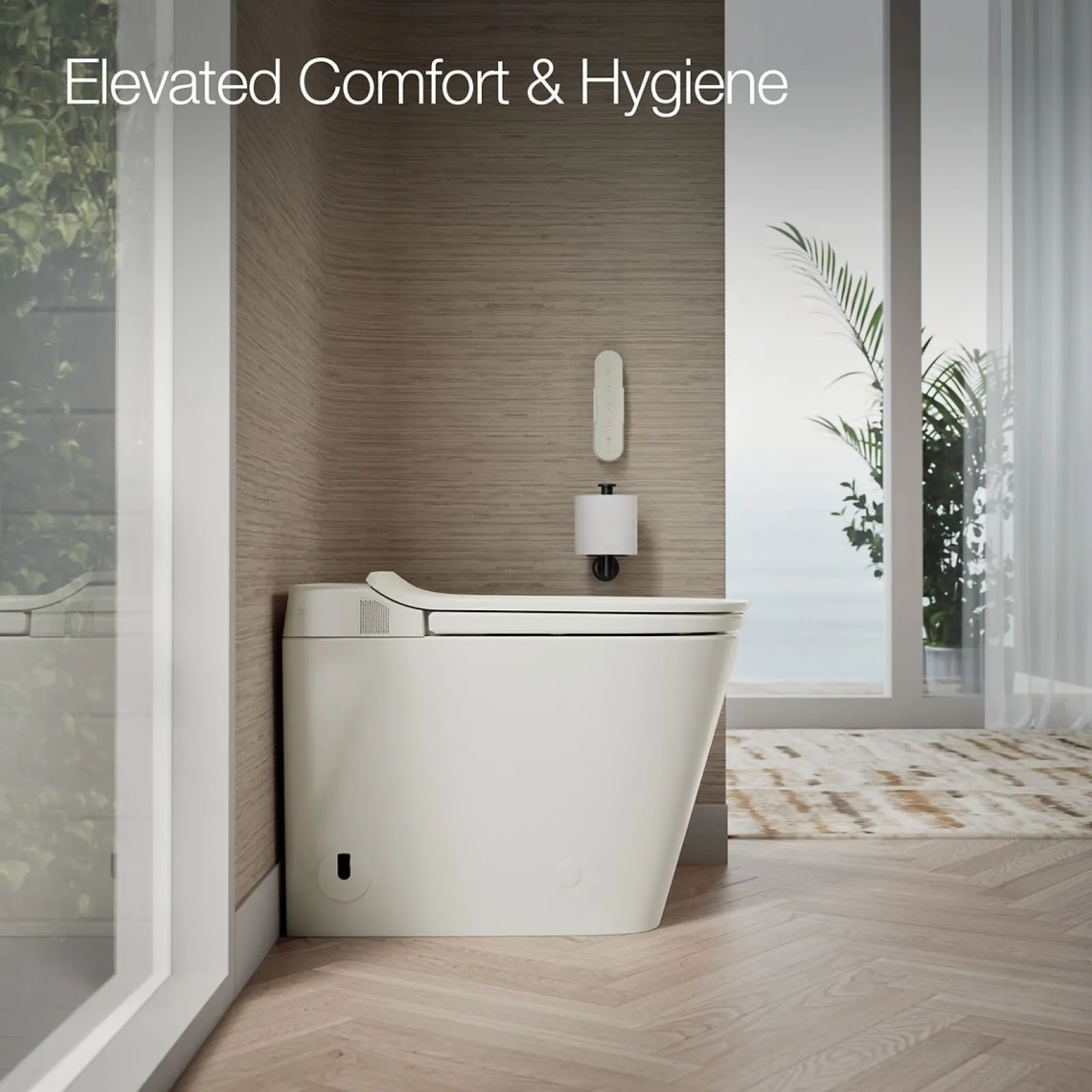 One-piece elongated smart toilet, dual-flush^Kohler