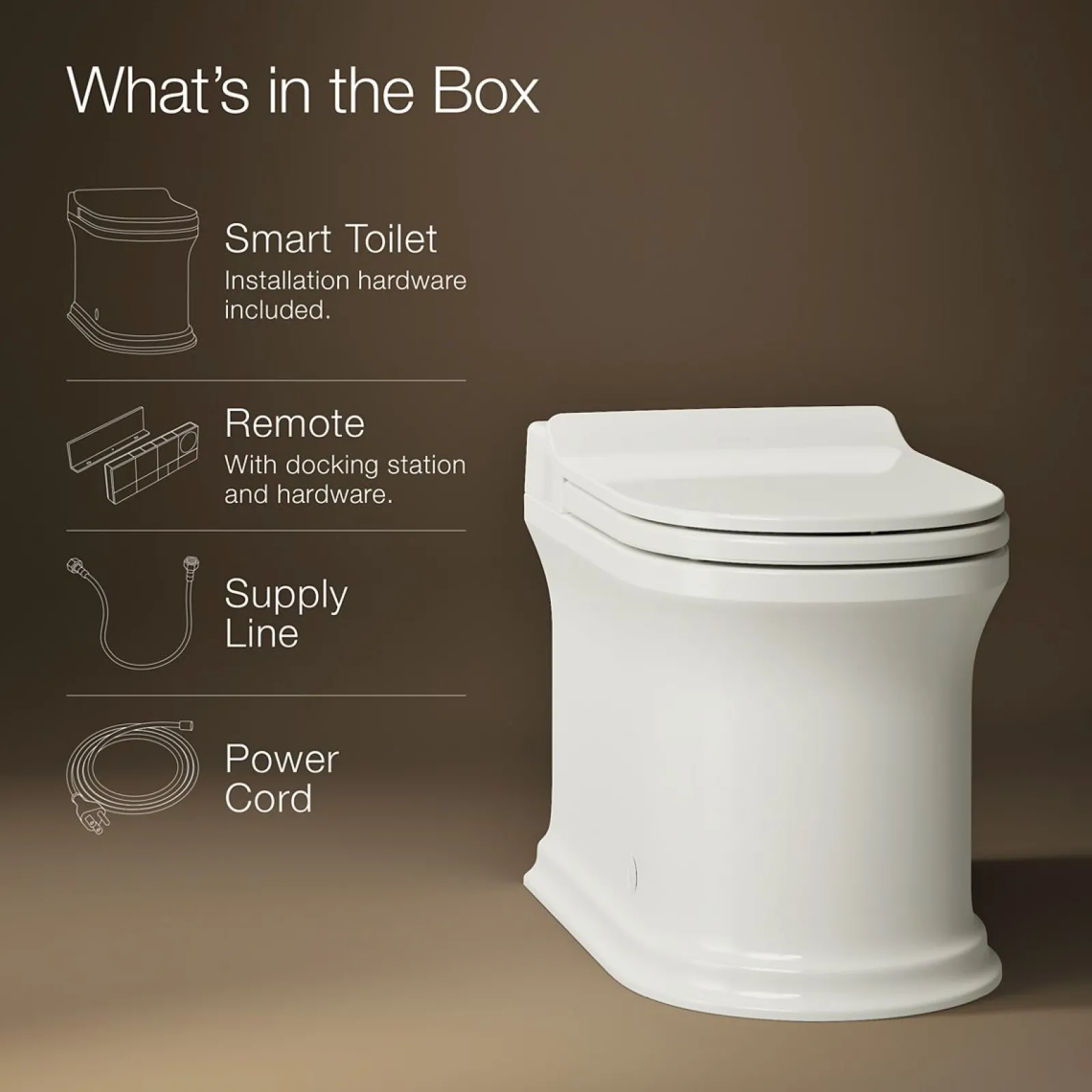 One-piece elongated smart toilet, dual-flush^Kohler Discount