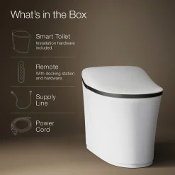 One-piece elongated smart toilet, dual-flush^Kohler Clearance