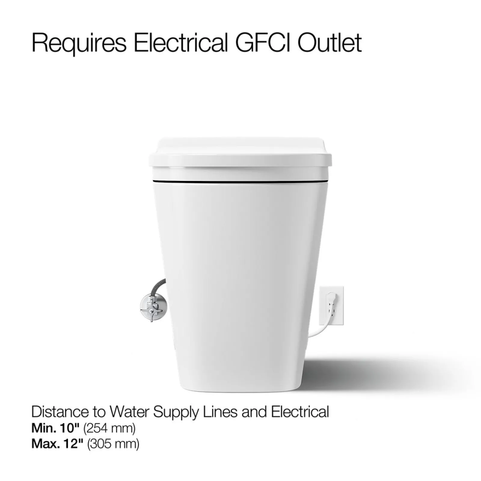 One-piece elongated smart toilet with front bidet wand technology, dual-flush^Kohler