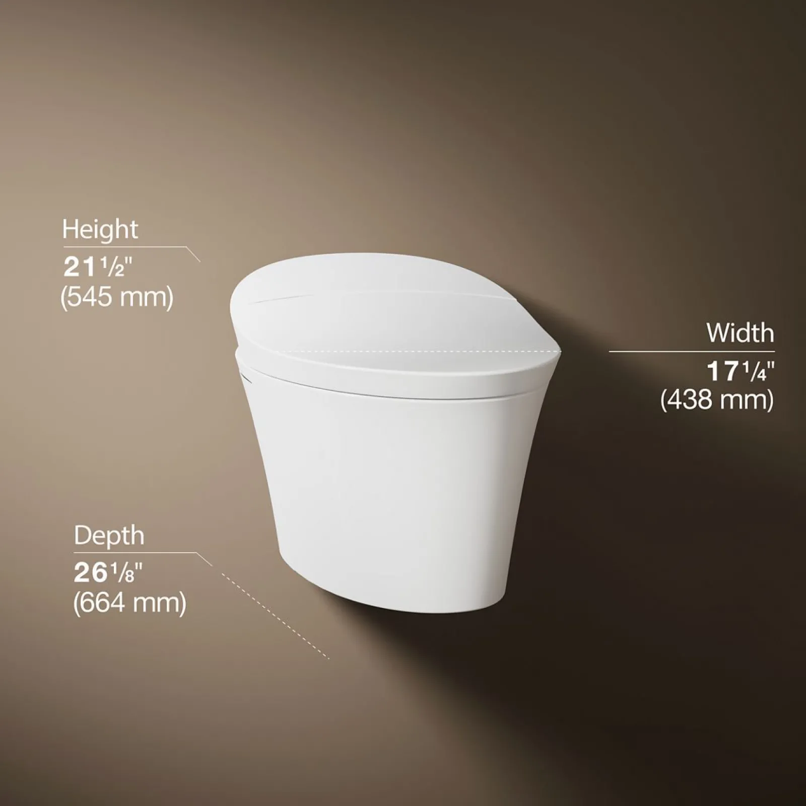 One-piece elongated smart toilet, dual-flush^Kohler Clearance