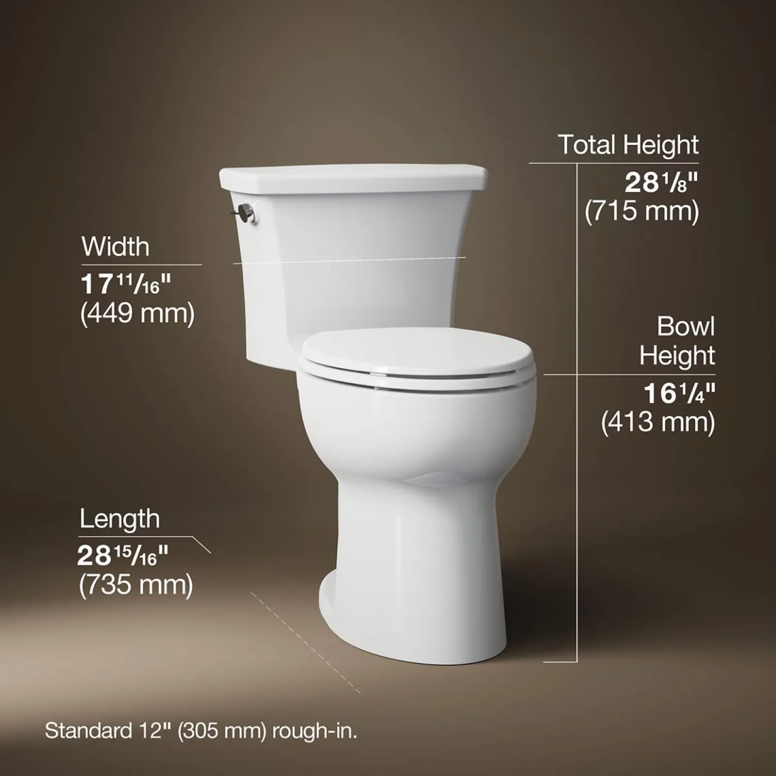 One-piece elongated toilet, 1.28 gpf^Kohler Hot