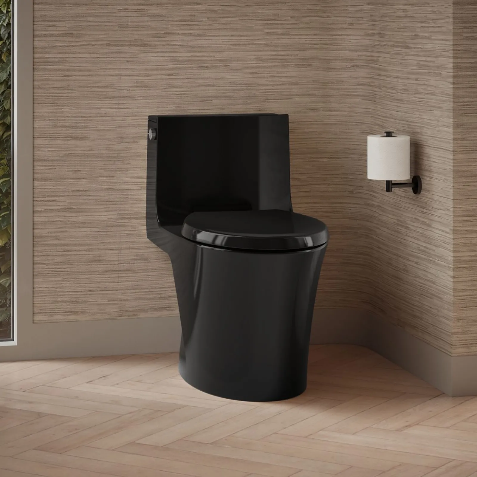 One-piece elongated toilet with skirted trapway, dual-flush^Kohler Hot
