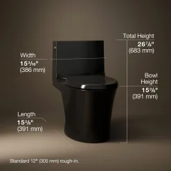 One-piece elongated toilet with skirted trapway, dual-flush^Kohler Hot