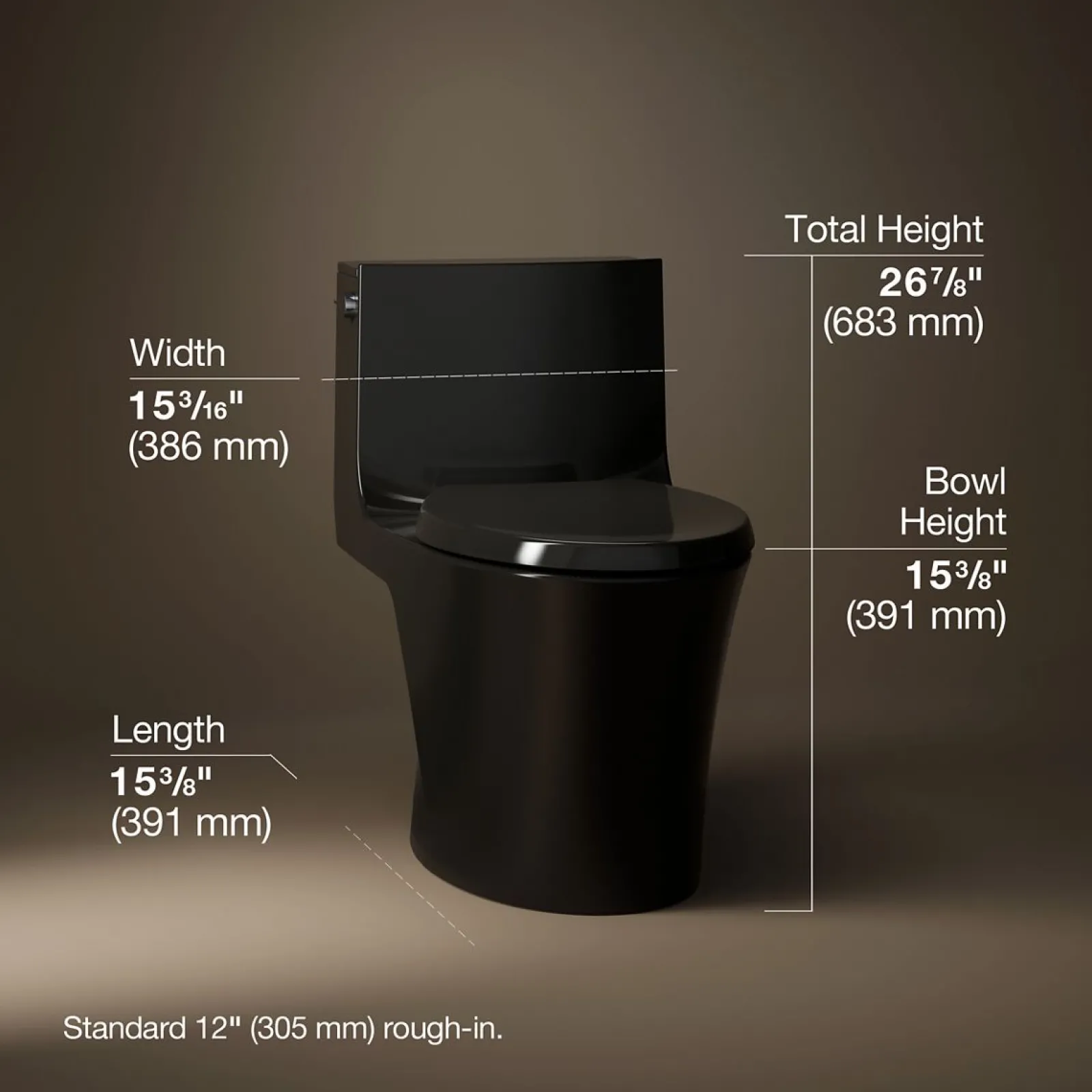 One-piece elongated toilet with skirted trapway, dual-flush^Kohler Hot