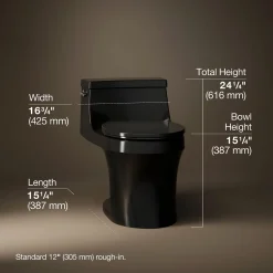 One-piece round-front toilet, 1.28 gpf^Kohler