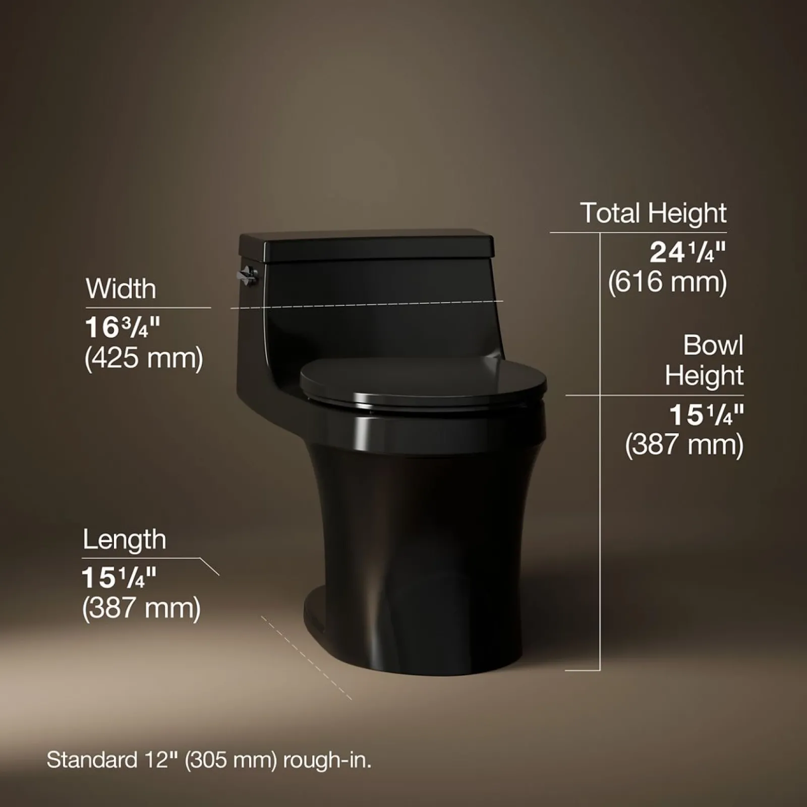 One-piece round-front toilet, 1.28 gpf^Kohler
