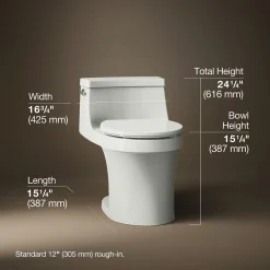 One-piece round-front toilet, 1.28 gpf^Kohler