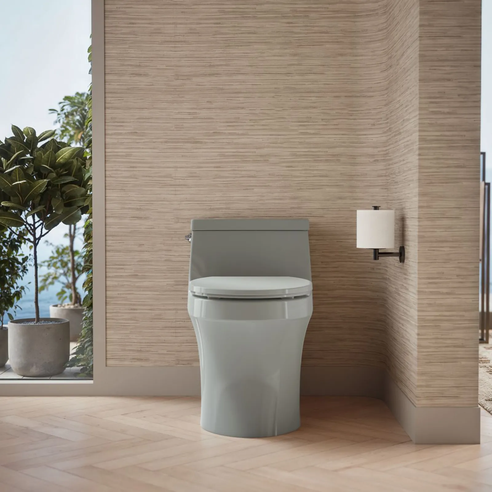 One-piece round-front toilet, 1.28 gpf^Kohler