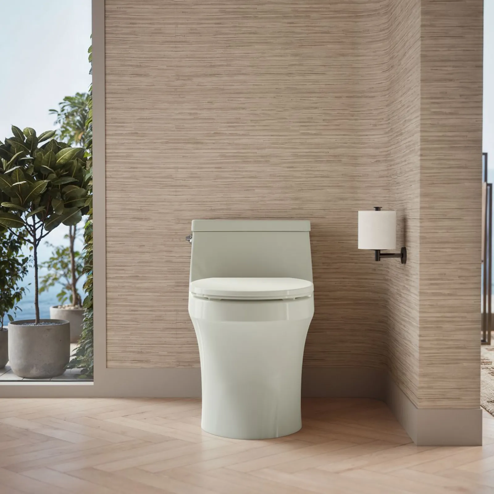 One-piece round-front toilet, 1.28 gpf^Kohler