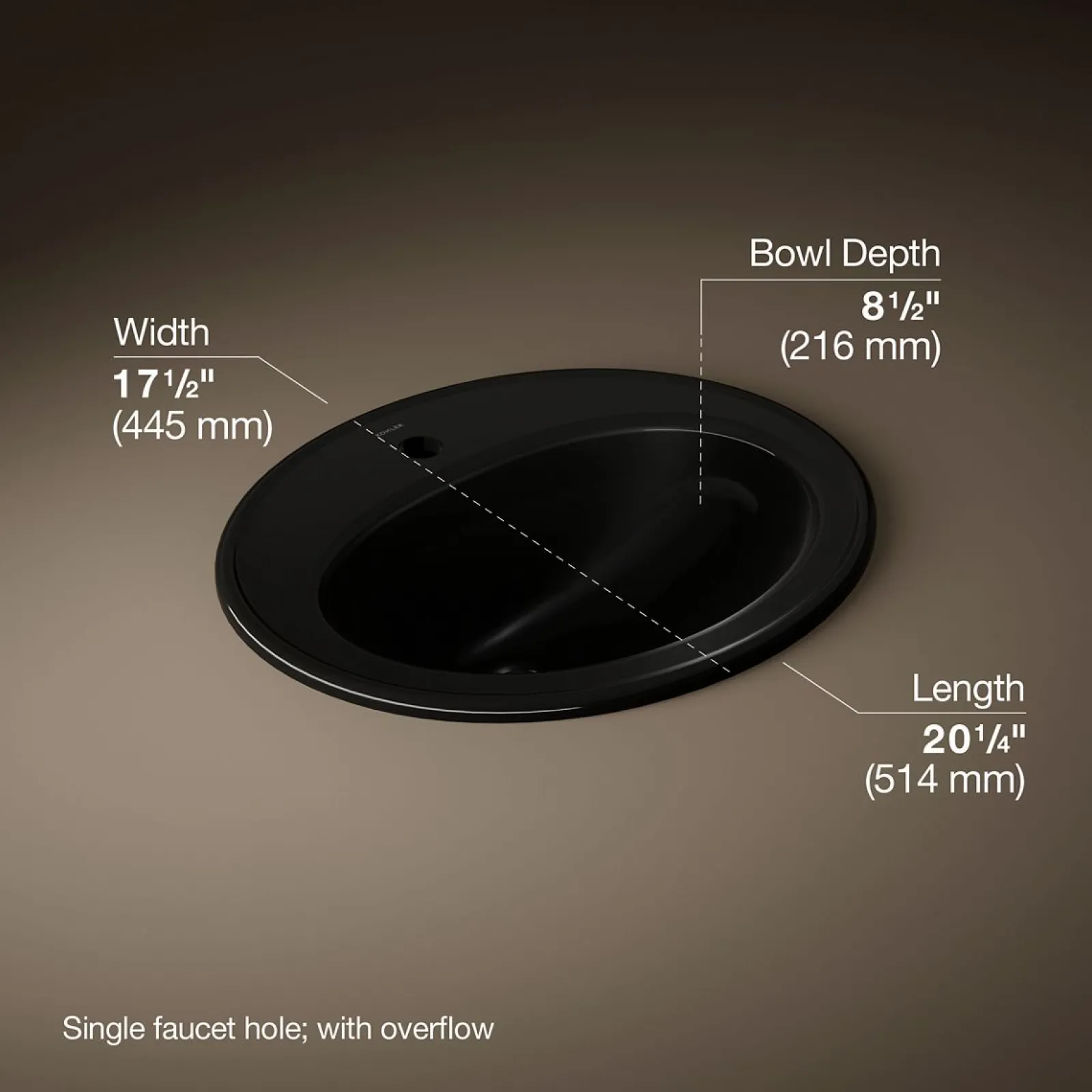 20-1/4" oval drop-in bathroom sink^Kohler Outlet