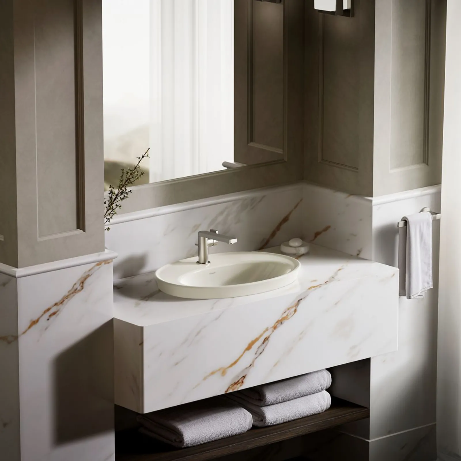 22-1/4" oval drop-in bathroom sink^Kohler Outlet