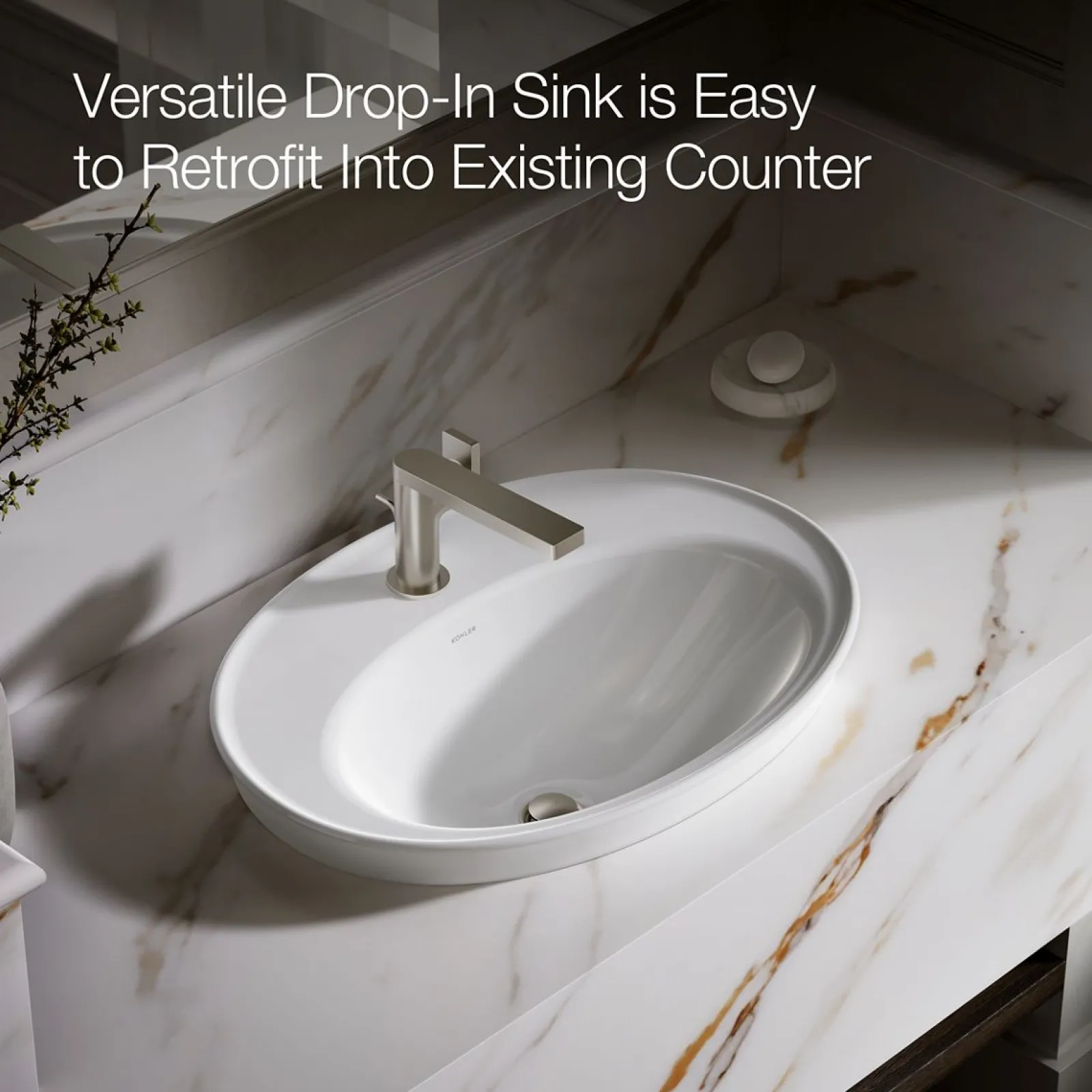 22-1/4" oval drop-in bathroom sink^Kohler Outlet