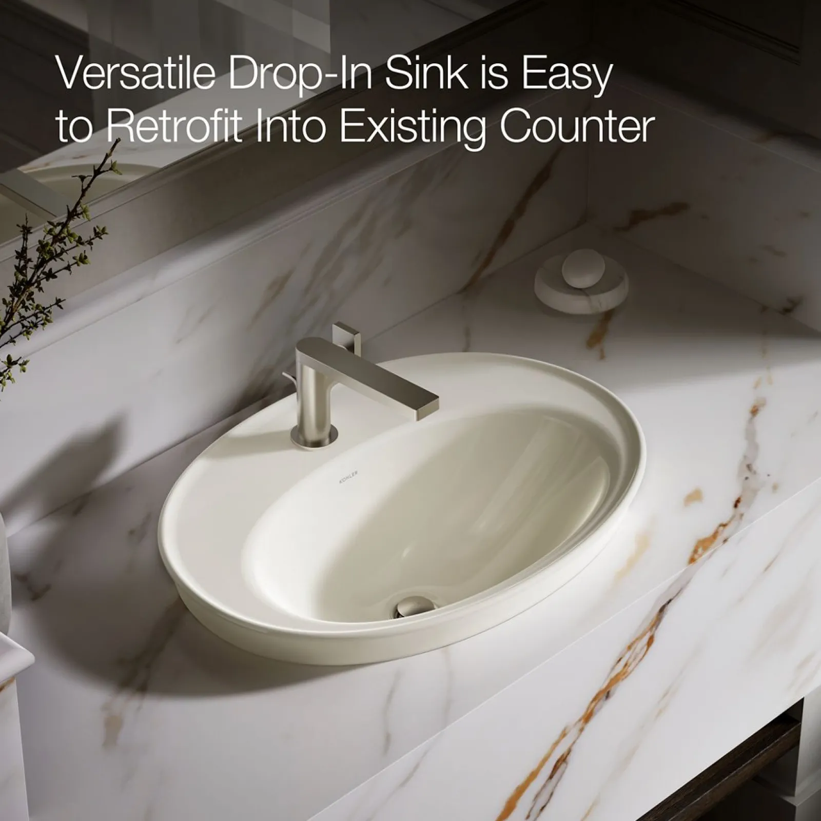 22-1/4" oval drop-in bathroom sink^Kohler Outlet