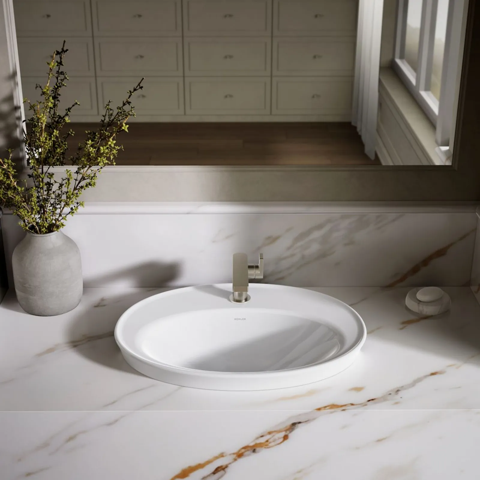 22-1/4" oval drop-in bathroom sink^Kohler Outlet