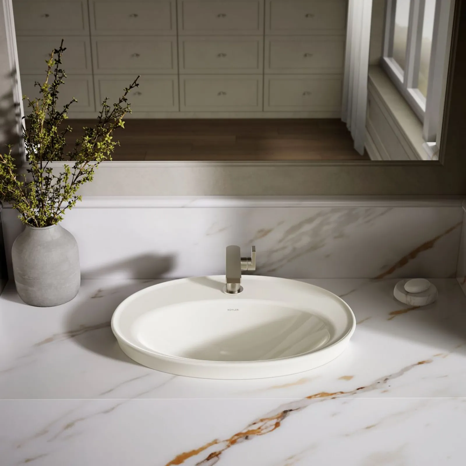 22-1/4" oval drop-in bathroom sink^Kohler Outlet