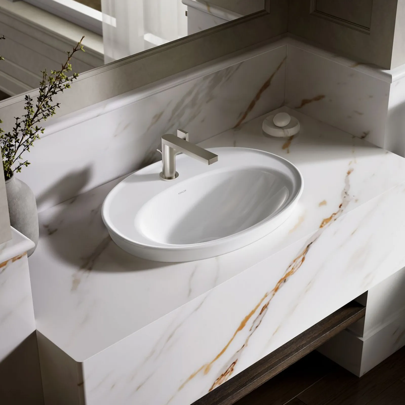 22-1/4" oval drop-in bathroom sink^Kohler Outlet