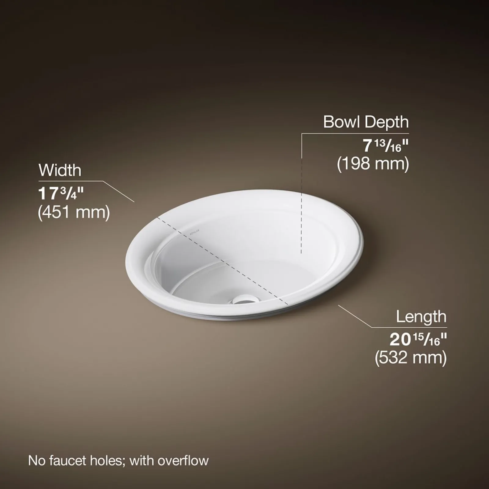 21" oval drop-in bathroom sink^Kohler Sale