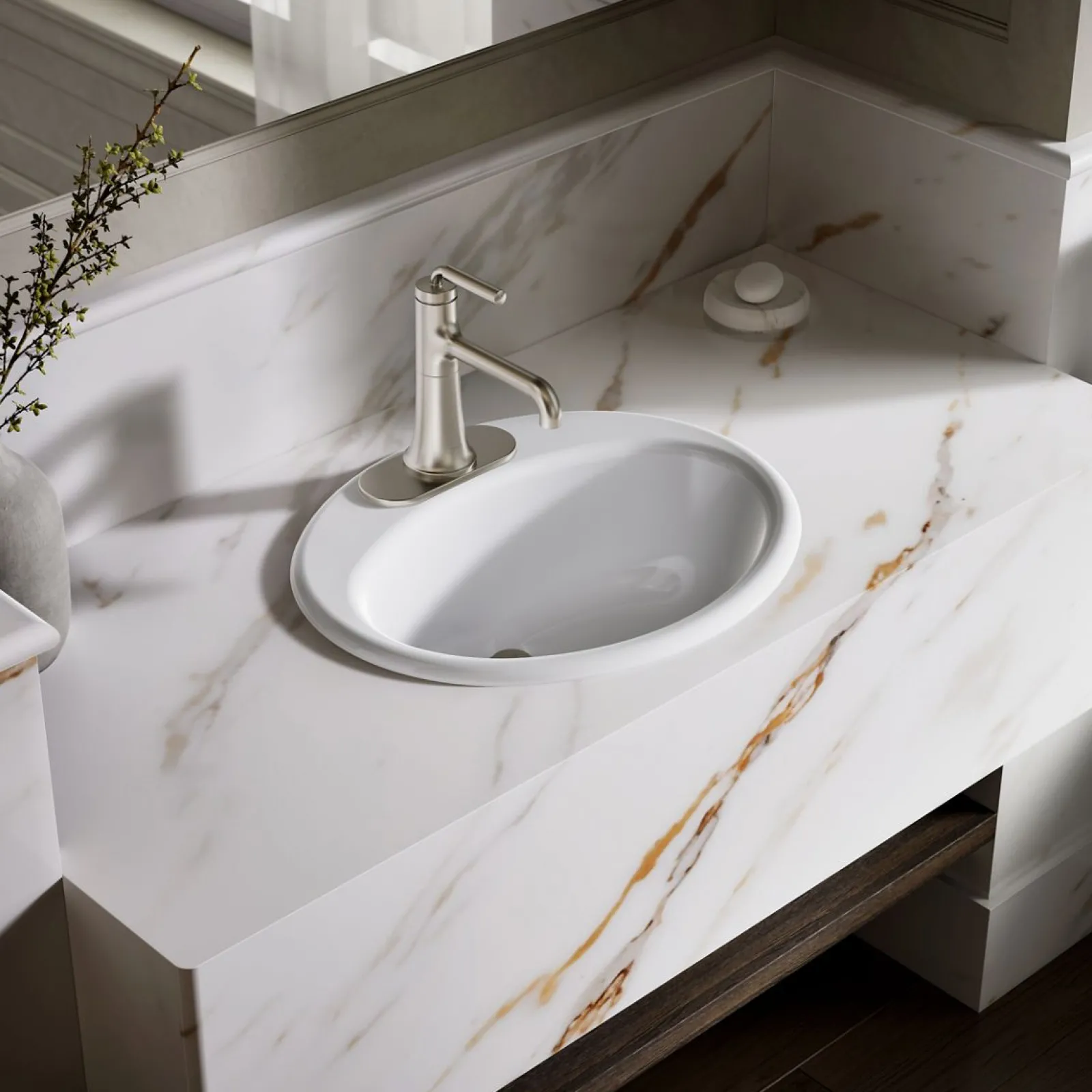 19-1/4" oval drop-in bathroom sink^Kohler Best