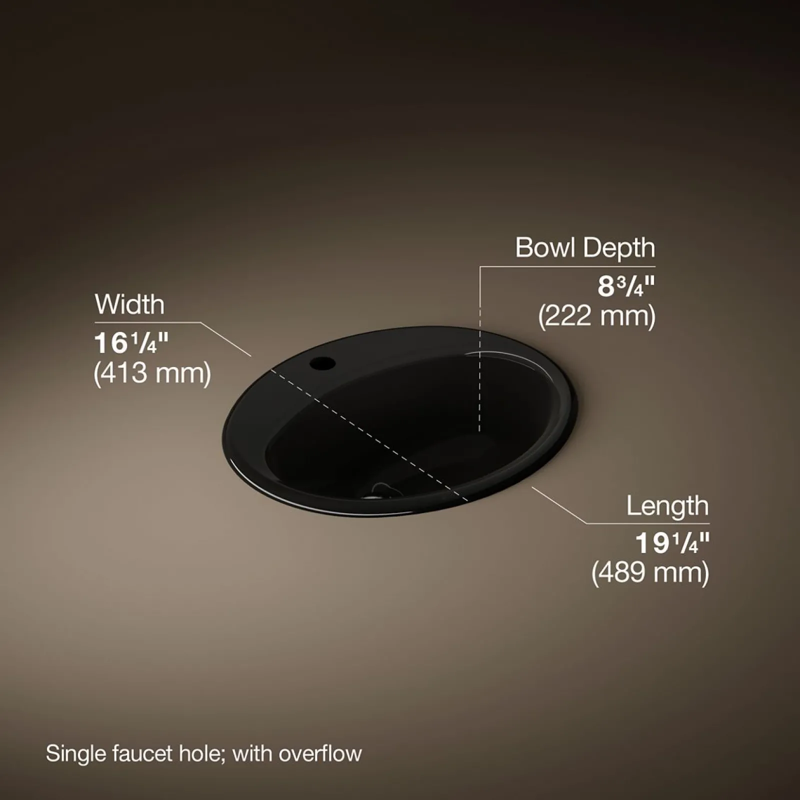 19-1/4" oval drop-in bathroom sink^Kohler Best