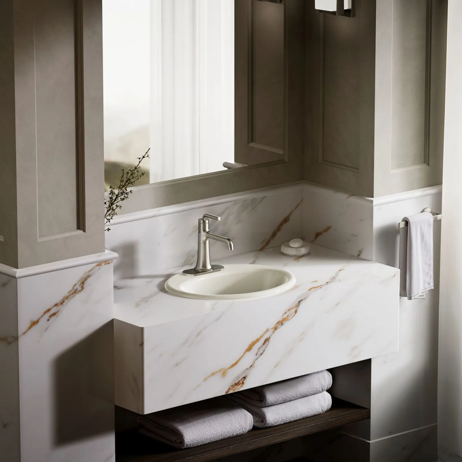 19-1/4" oval drop-in bathroom sink^Kohler Best