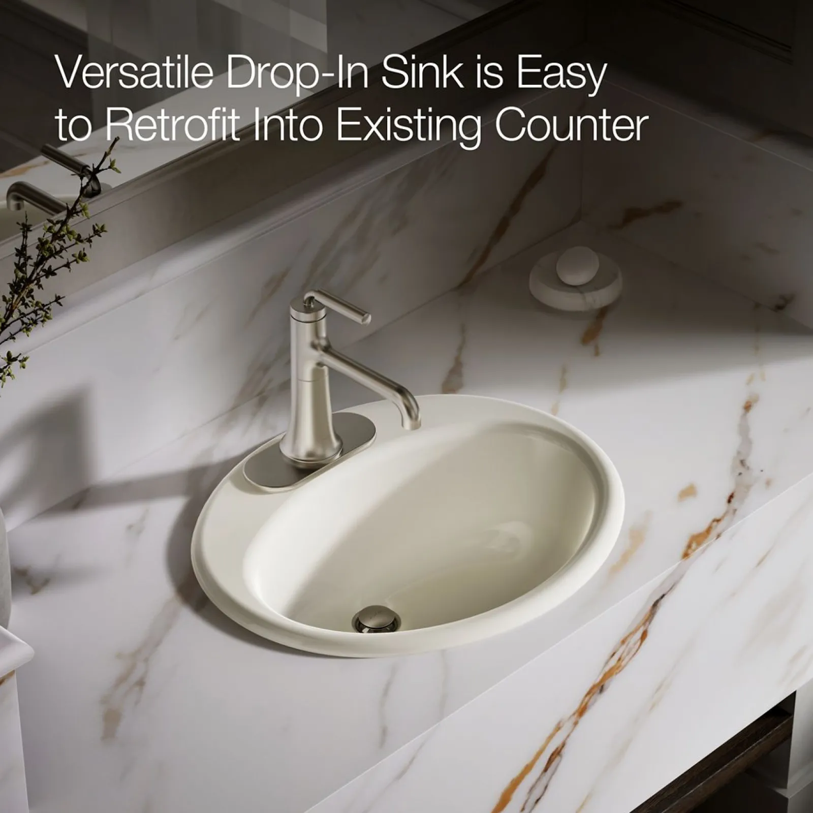 19-1/4" oval drop-in bathroom sink^Kohler Best