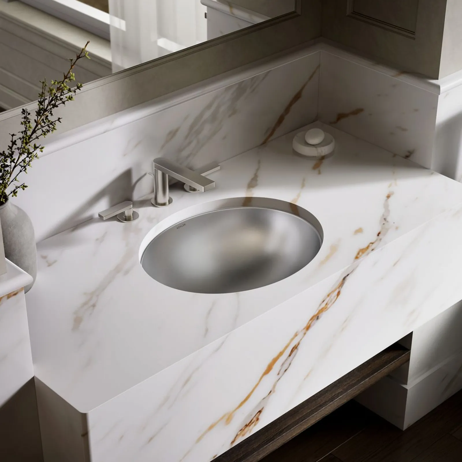 20" oval drop-in/undermount bathroom sink, no overflow^Kohler New