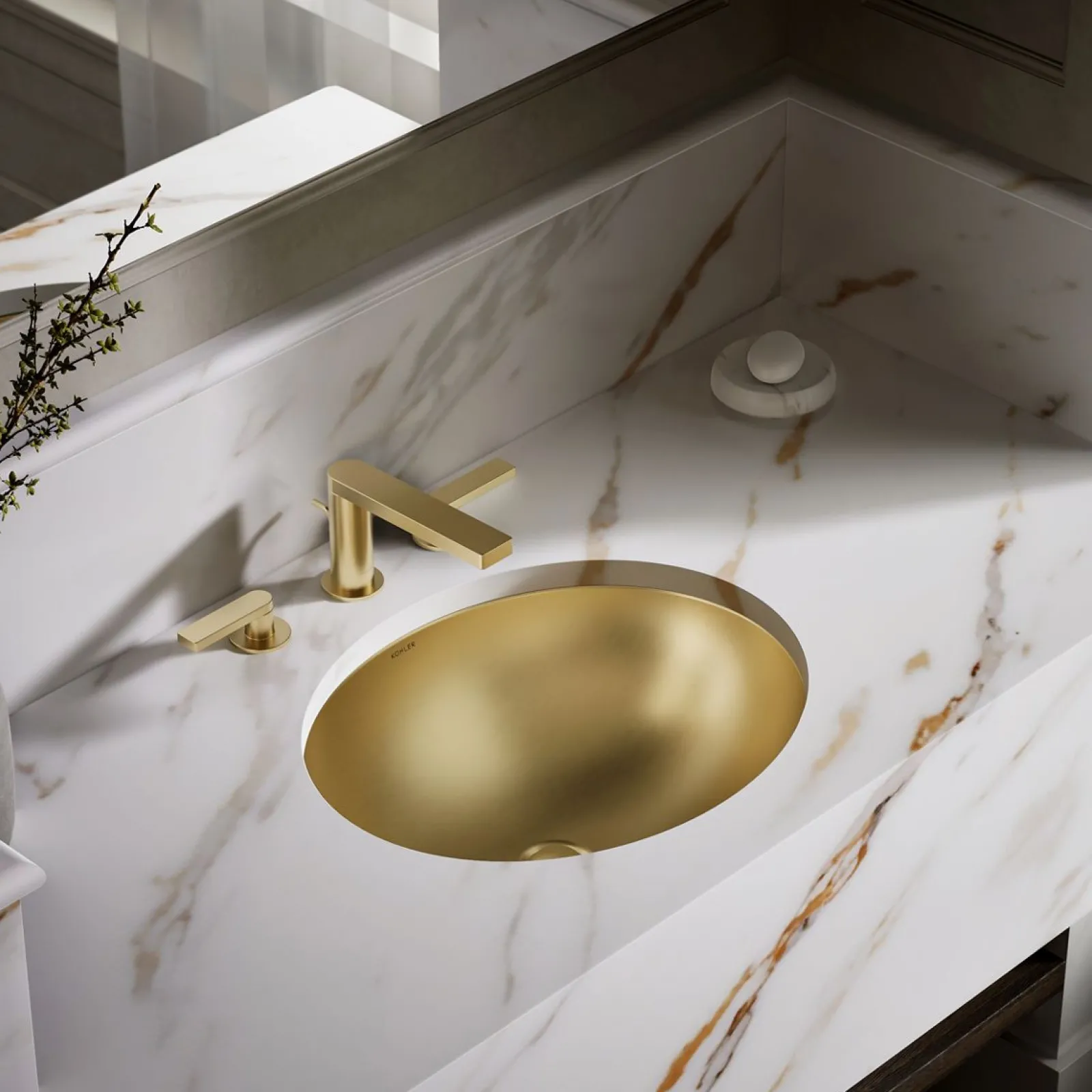 20" oval drop-in/undermount bathroom sink, no overflow^Kohler New