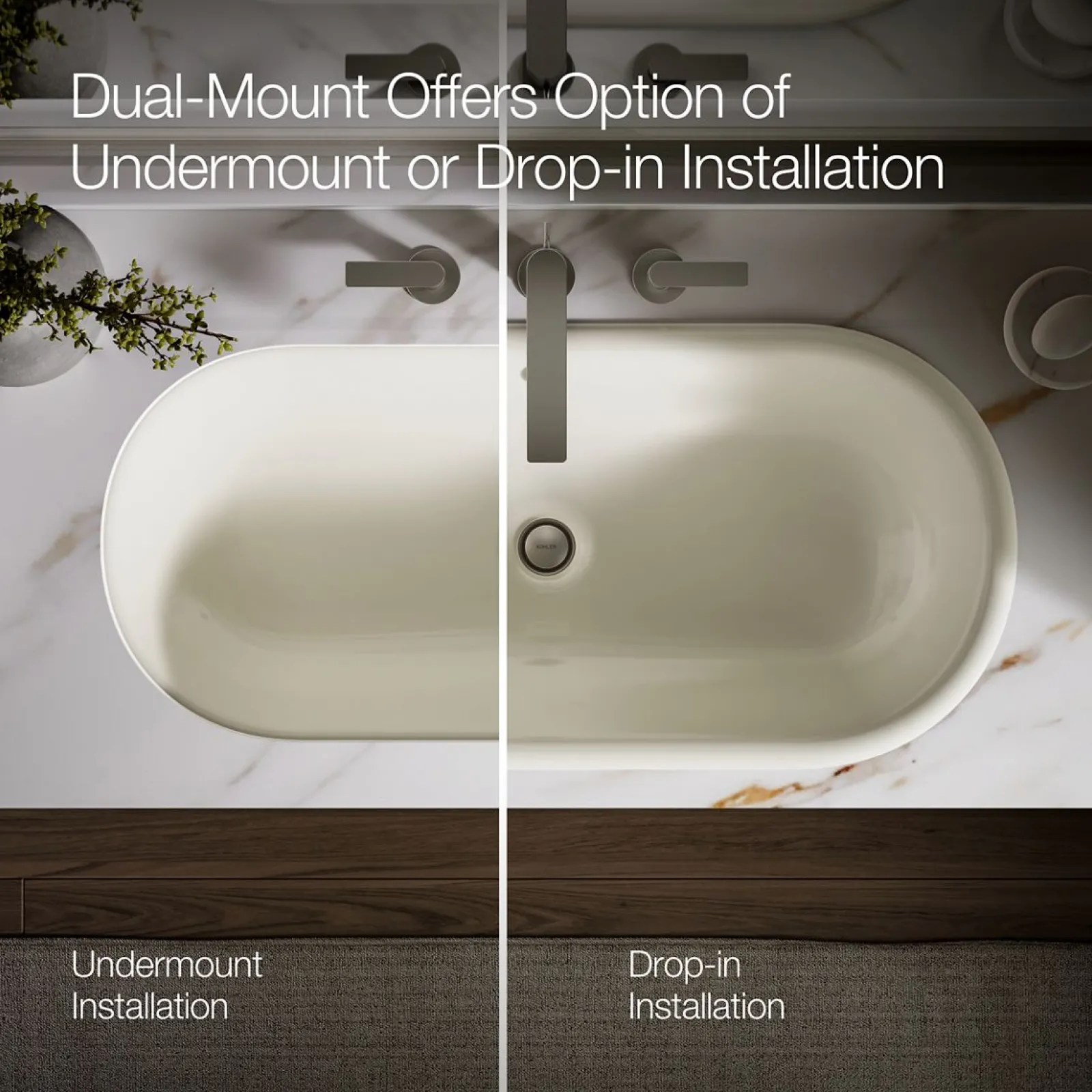 33" oval drop-in/undermount/vessel bathroom sink with painted underside^Kohler
