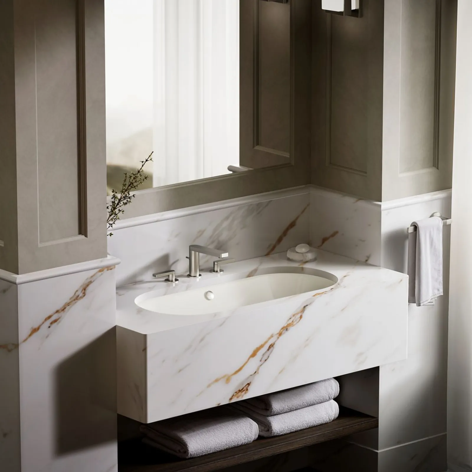 33" oval drop-in/undermount/vessel bathroom sink with painted underside^Kohler