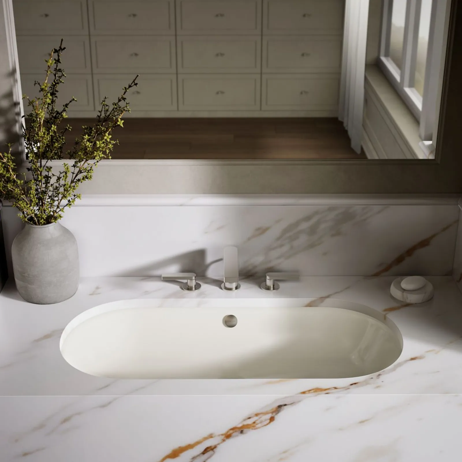 33" oval drop-in/undermount/vessel bathroom sink with painted underside^Kohler