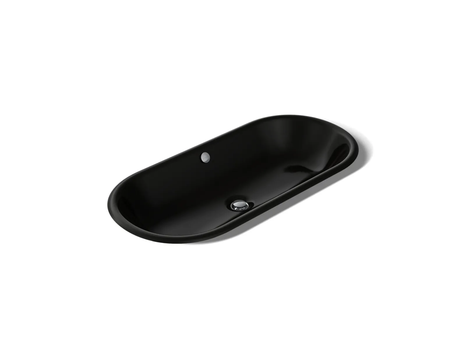 33" oval drop-in/undermount/vessel bathroom sink with Iron Black painted underside^Kohler Hot