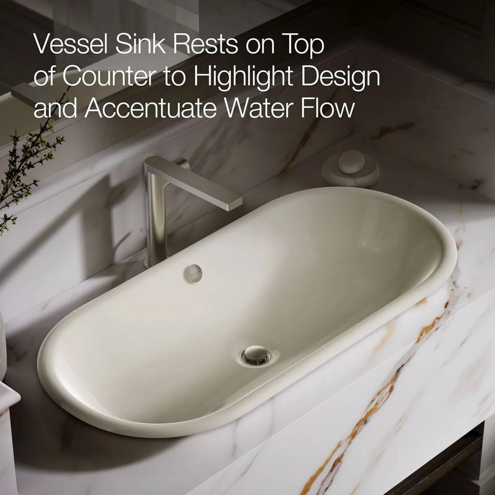 33" oval drop-in/undermount/vessel bathroom sink with Iron Black painted underside^Kohler Hot