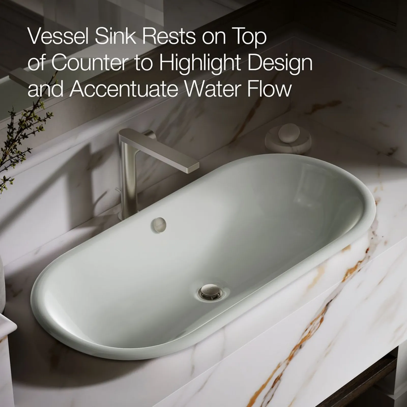 33" oval drop-in/undermount/vessel bathroom sink with Iron Black painted underside^Kohler Hot