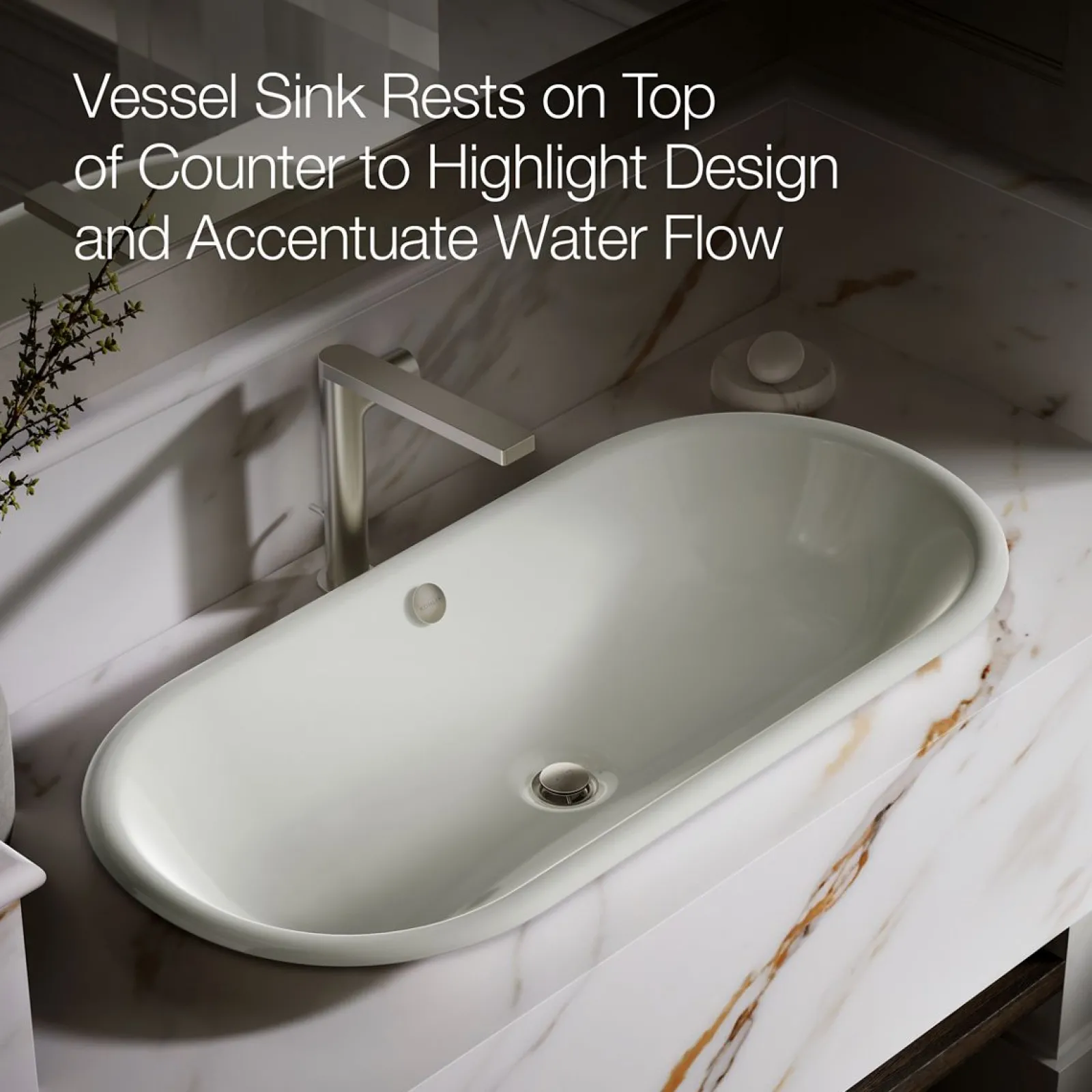 33" oval drop-in/undermount/vessel bathroom sink with Iron Black painted underside^Kohler Hot