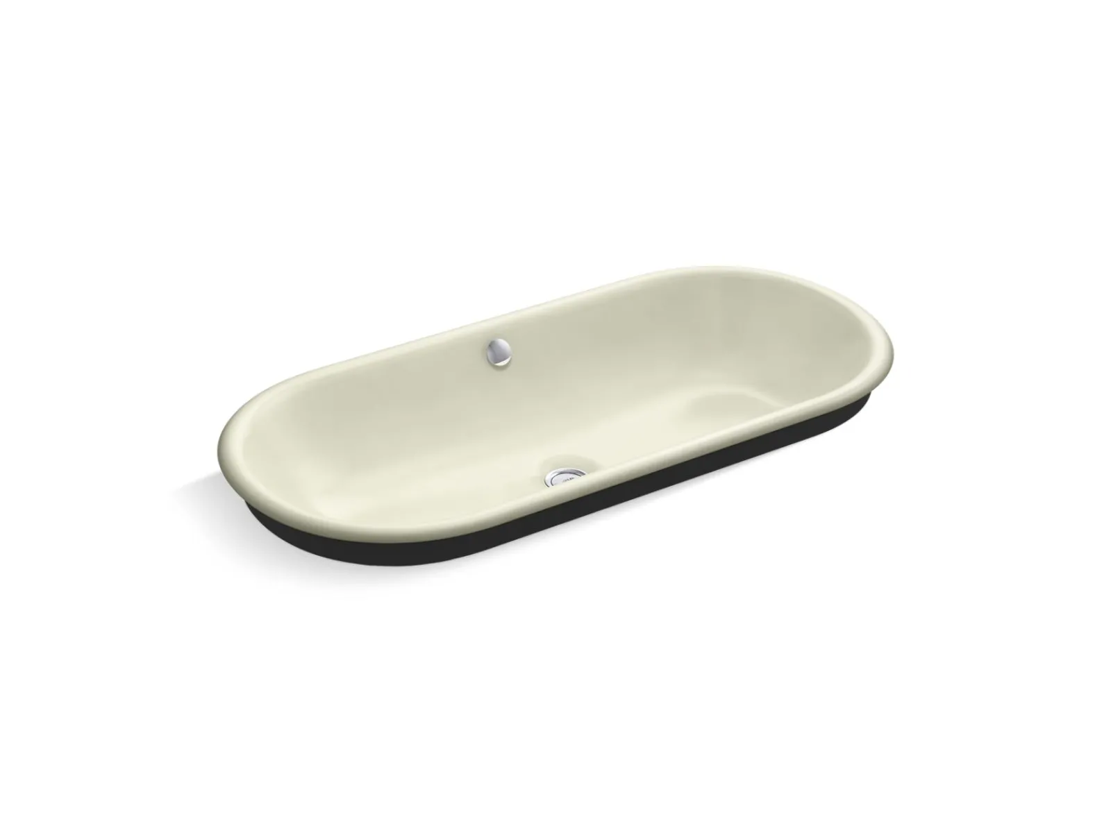 33" oval drop-in/undermount/vessel bathroom sink with Iron Black painted underside^Kohler Hot