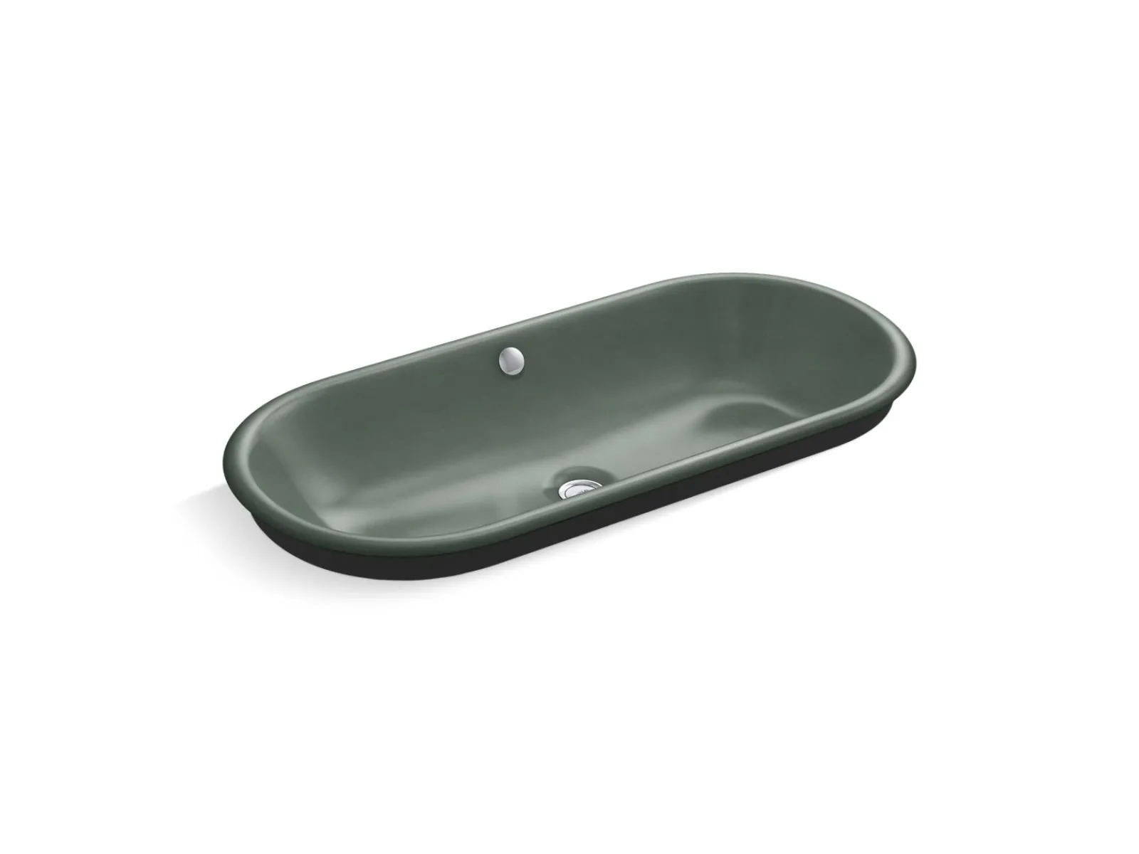 33" oval drop-in/undermount/vessel bathroom sink with Iron Black painted underside^Kohler Hot