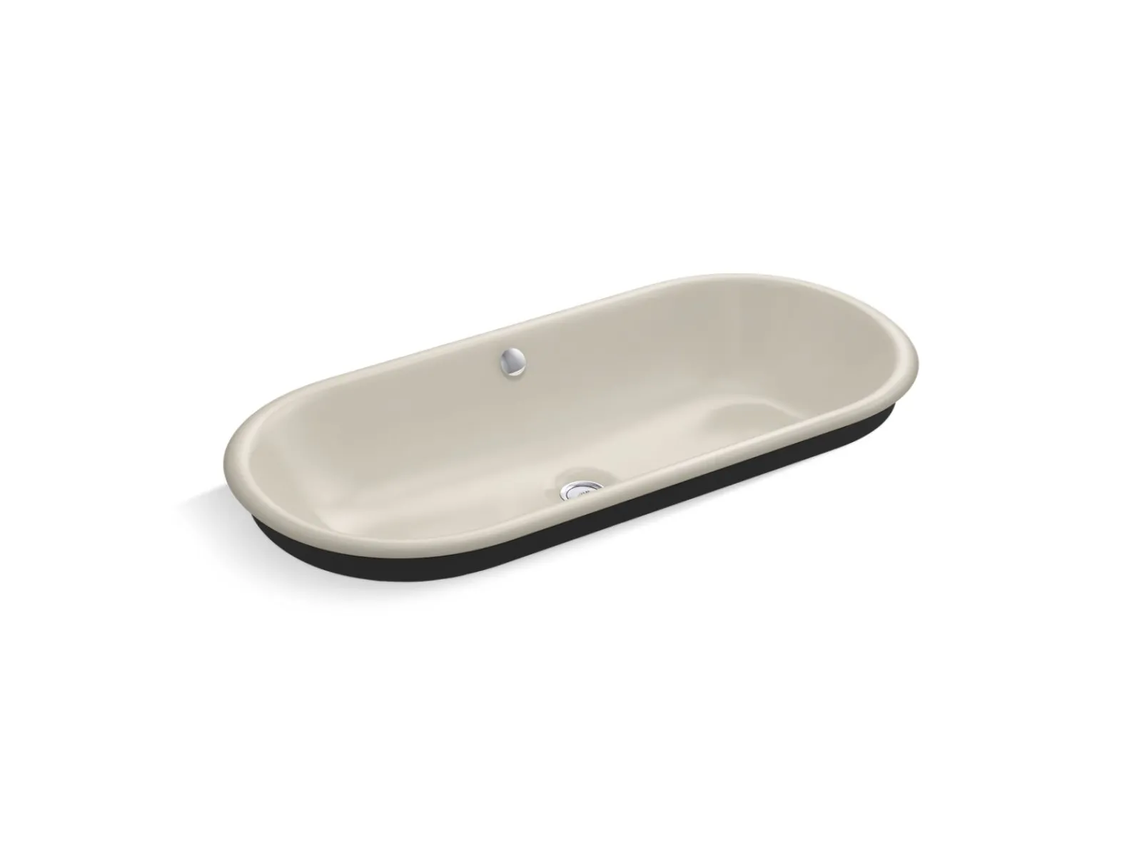 33" oval drop-in/undermount/vessel bathroom sink with Iron Black painted underside^Kohler Hot