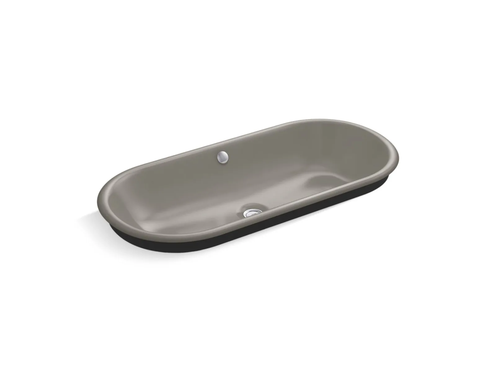 33" oval drop-in/undermount/vessel bathroom sink with Iron Black painted underside^Kohler Hot