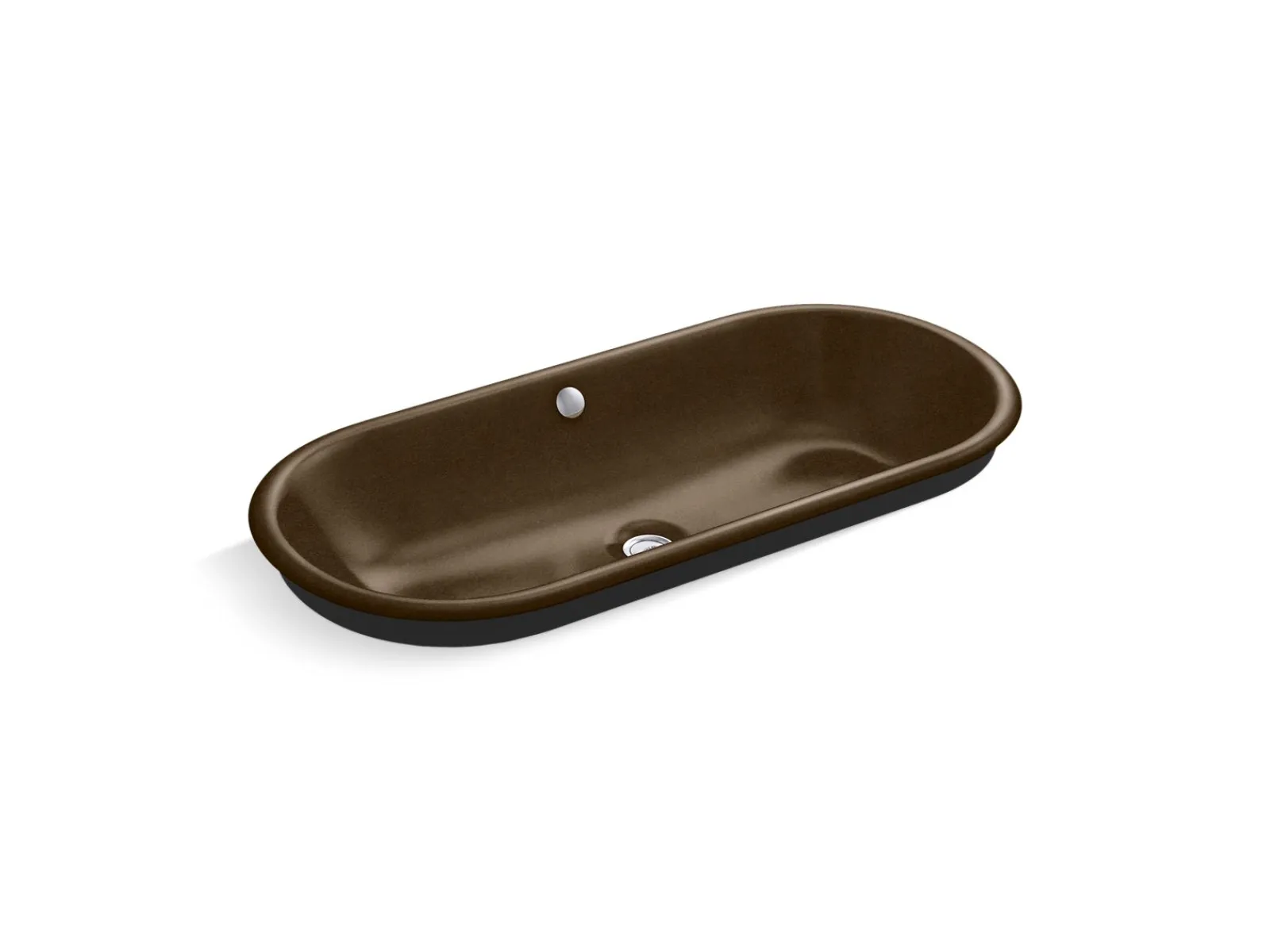 33" oval drop-in/undermount/vessel bathroom sink with Iron Black painted underside^Kohler Hot
