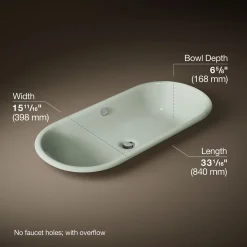 33" oval drop-in / undermount / vessel bathroom sink^Kohler