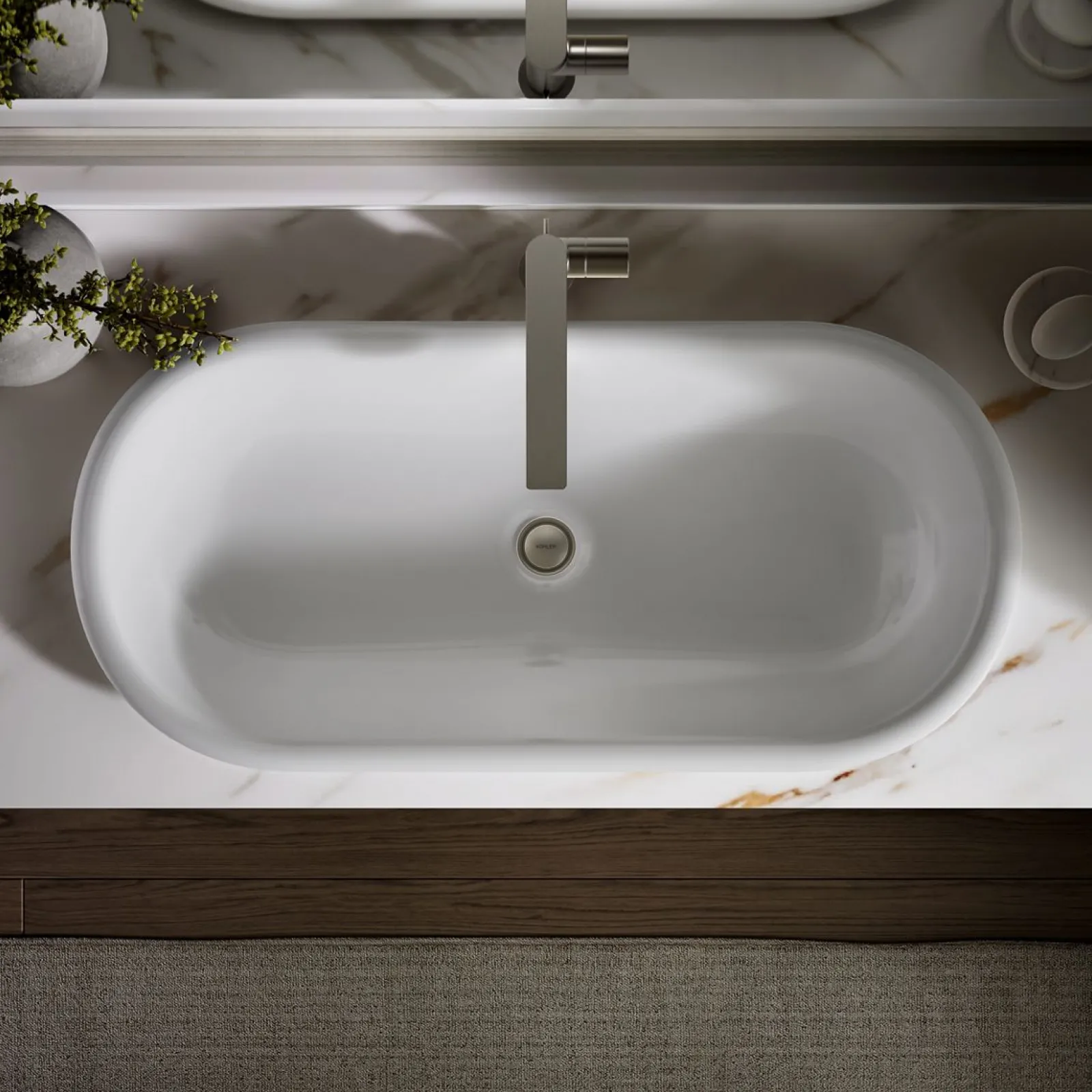 33" oval drop-in/undermount/vessel bathroom sink with painted underside^Kohler Outlet