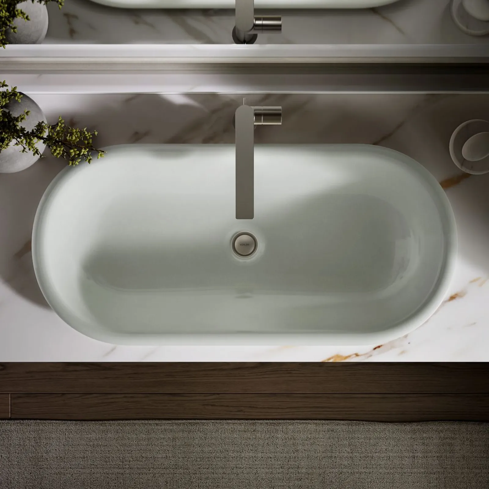 33" oval drop-in/undermount/vessel bathroom sink with painted underside^Kohler Outlet
