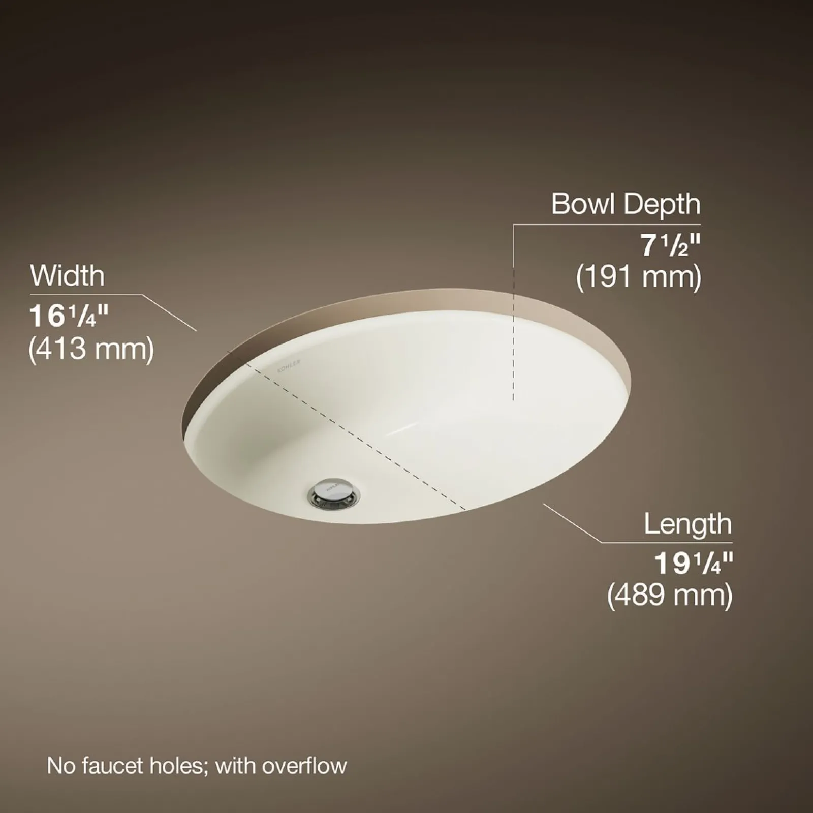 19-1/4" oval undermount bathroom sink^Kohler Best