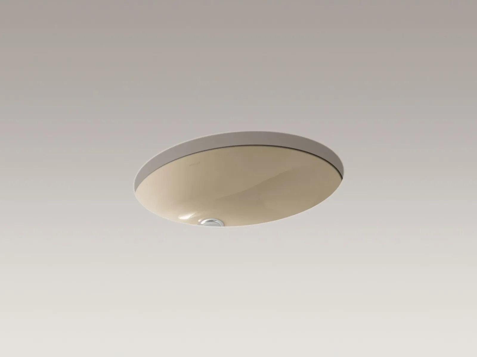 19-1/4" oval undermount bathroom sink with glazed underside, no overflow^Kohler Online
