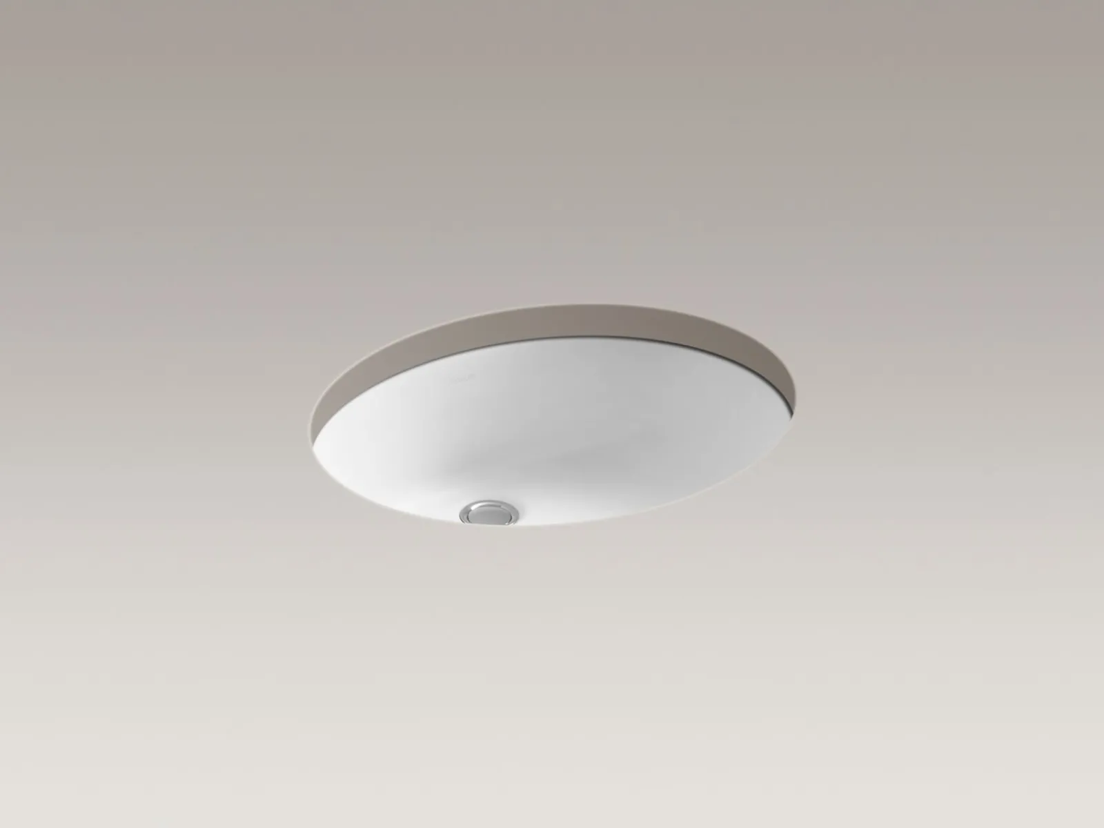 19-1/4" oval undermount bathroom sink with glazed underside, no overflow^Kohler Online