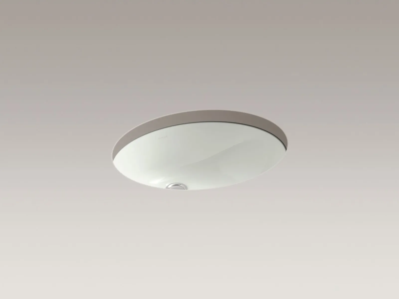 19-1/4" oval undermount bathroom sink with glazed underside, no overflow^Kohler Online